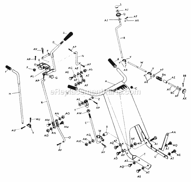 Lawn Boy 2680B (500000001-599999999)(1975) Snowblower Handle & Control Diagram