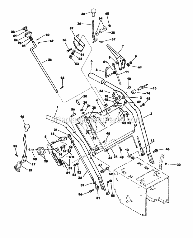 Lawn Boy 55381 (800000001-899999999)(1988) St524 Snowblower Handle And Control Assembly Diagram