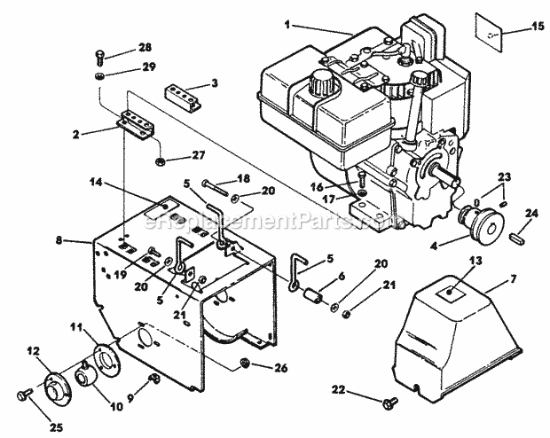 Lawn Boy 55384A (J00000001-J99999999)(1990) St1032 Snowblower Engine And Frame Diagram