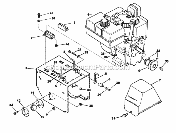 Lawn Boy 55384 (800000001-899999999)(1988) St1032 Snowblower Engine & Frame Diagram