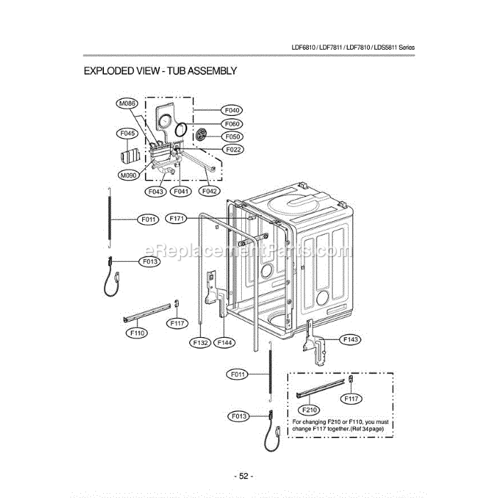 LG LDF7810WW (ABWEEUS) Dishwasher Section (2) Diagram