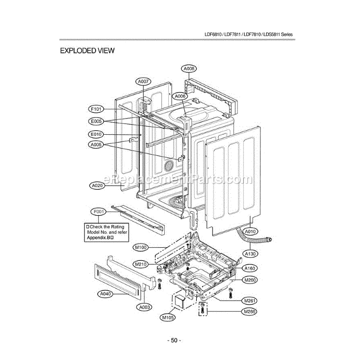 LG LDS5811WW (ABWEEUS) Dishwasher Section (2) Diagram