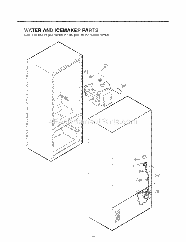 LG LFC25760TT Bottom Freezer Refrigerator Water and Icemaker Parts Diagram