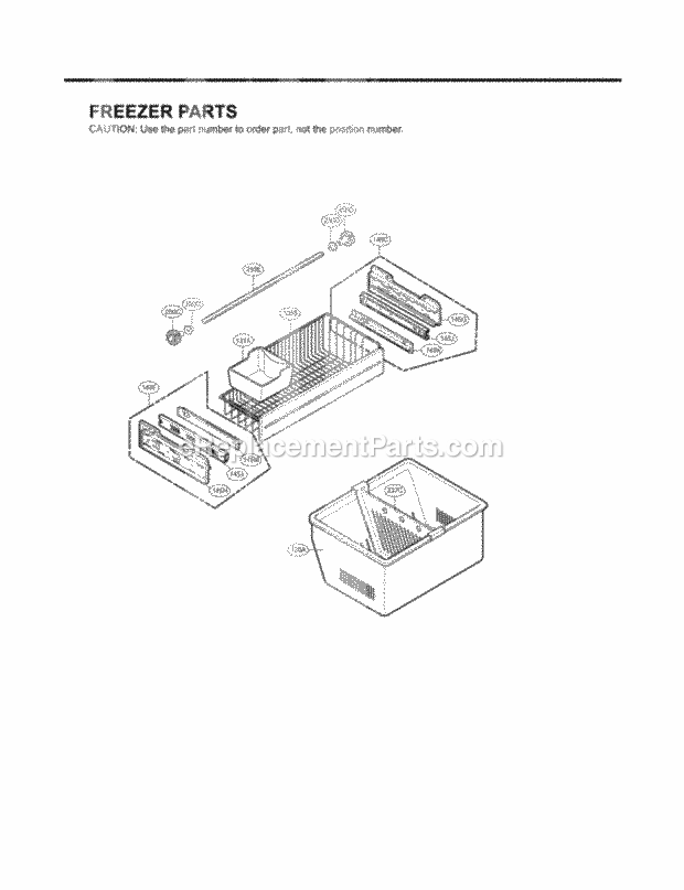 LG LFX21960ST Bottom Freezer Refrigerator Freezer Parts Diagram