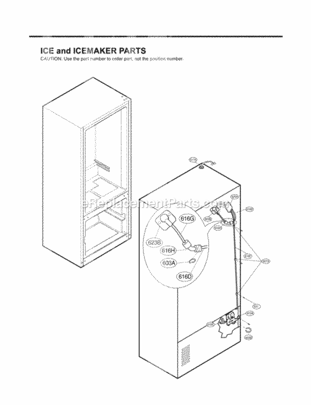 LG LFX21960ST Bottom Freezer Refrigerator Ice and Icemaker Parts Diagram