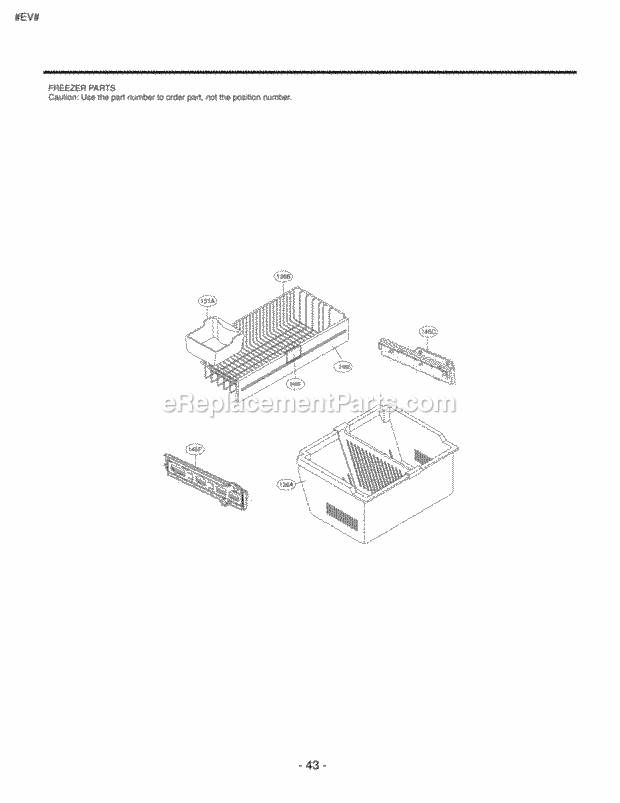 LG LFX23961SB Bottom Freezer Refrigerator Freezer Parts Diagram