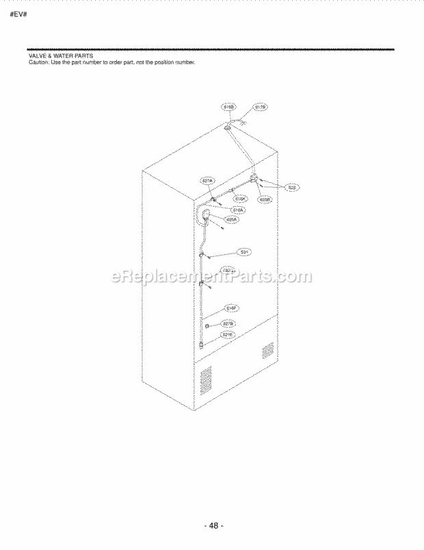 LG LFX23961SB Bottom Freezer Refrigerator Valve & Water Parts Diagram