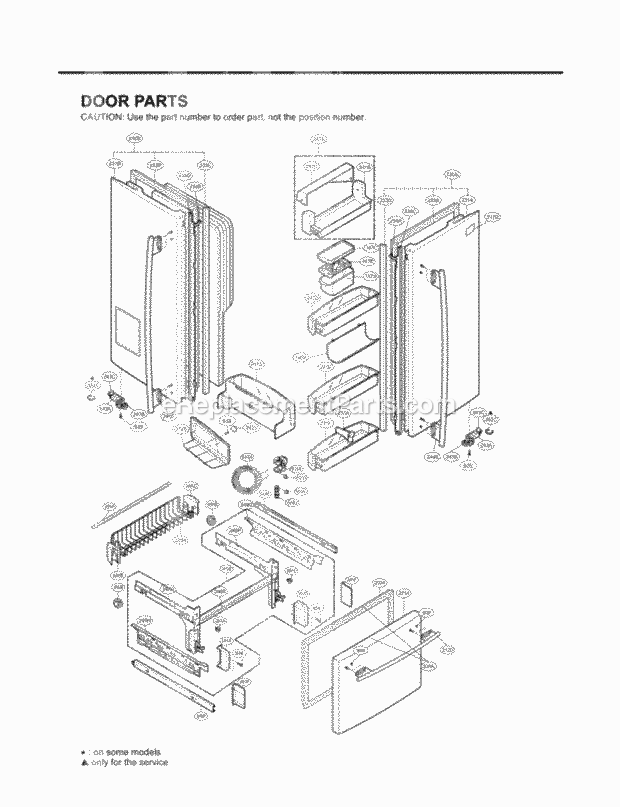 LG LFX25960SB Bottom Freezer Bottom-Mount Refrigerator Door Parts Diagram
