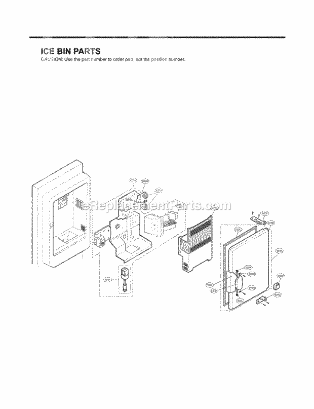 LG LFX25960SB Bottom Freezer Bottom-Mount Refrigerator Ice Bin Parts Diagram