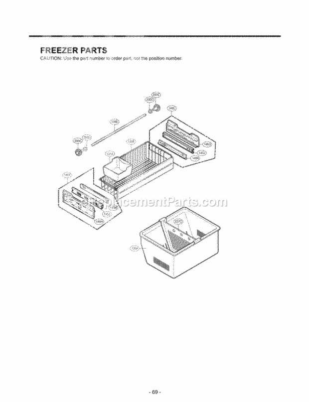 LG LFX25960SW Bottom Freezer Bottom-Mount Refrigerator Freezer Parts Diagram