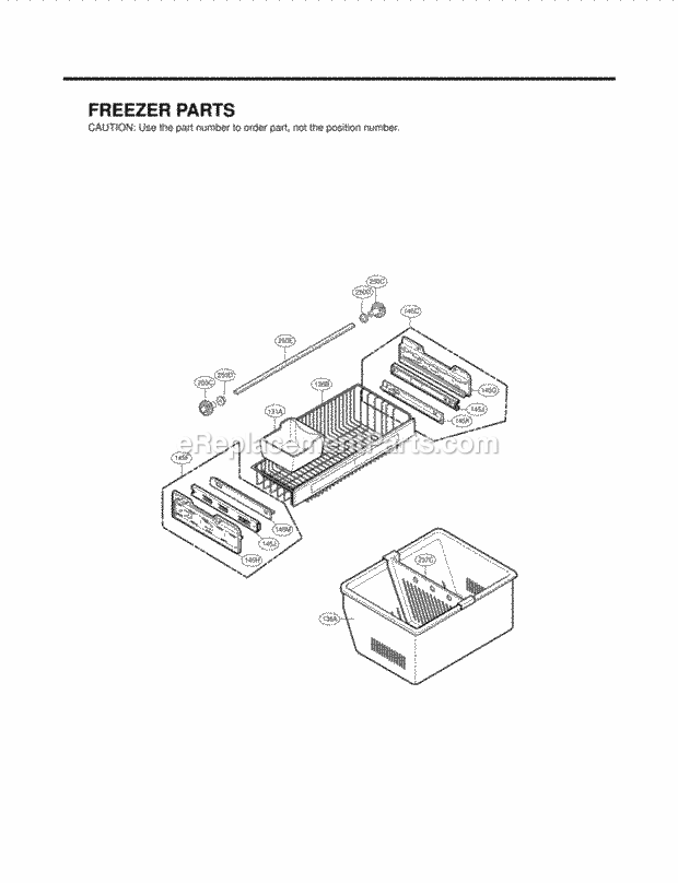 LG LFX25961ST Bottom Freezer Refrigerator Freezer Parts Diagram