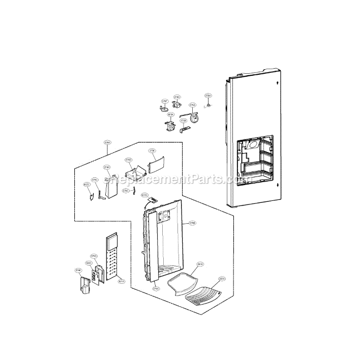 LG LFX25974SB Refrigerator Dispenser Diagram
