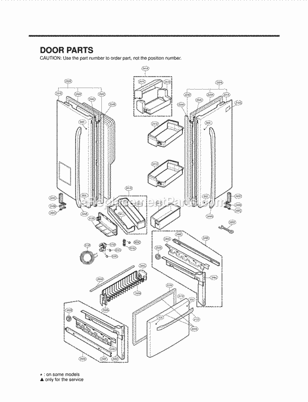 LG LFX25975SW (LFX25975SW /00) Bottom Freezer Refrigerator Door Parts Diagram