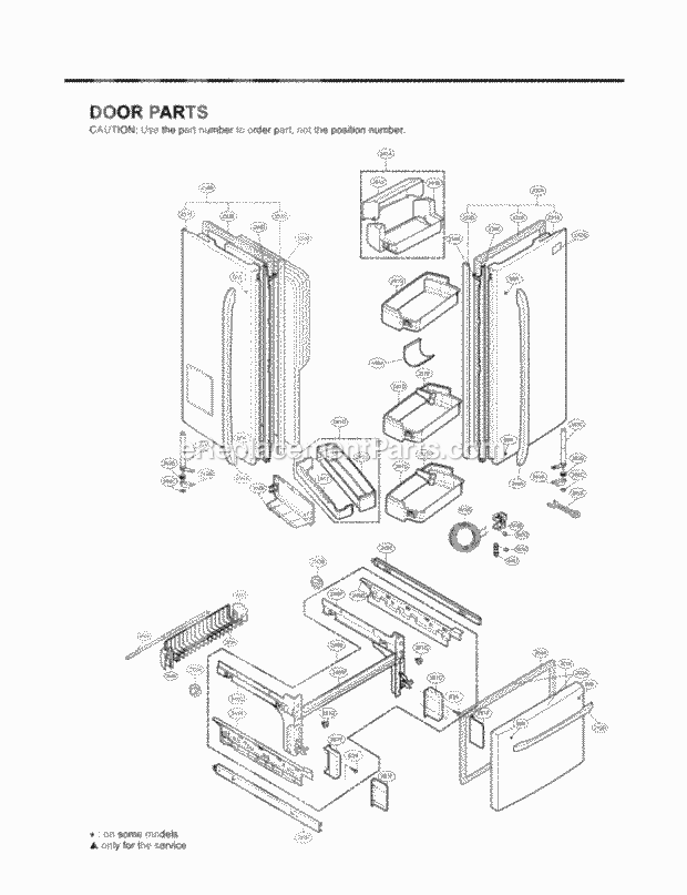 LG LFX25980ST Bottom Freezer Bottom-Mount Refrigerator Door Parts Diagram