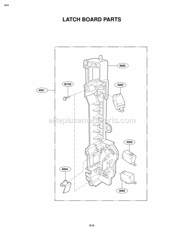 LG LMV2073BB Microwave Hood Combo Microwave Oven Latch Board Parts Diagram