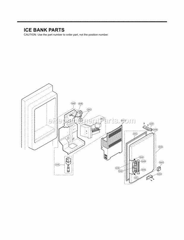 LG LMX21981ST Bottom Freezer Bottom-Mount Refrigerator Ice Bank Parts Diagram