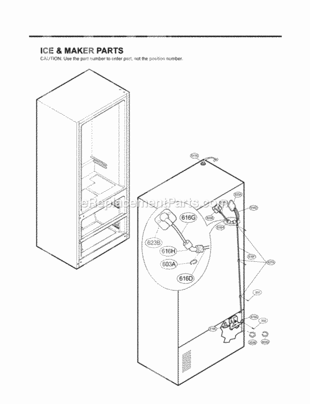 LG LMX25981ST (GR-L25AUSJH) Bottom Freezer Bottom-Mount Refrigerator Page R Diagram