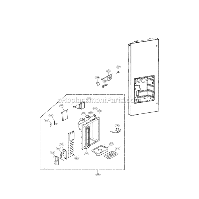 LG LMX25985SB (00) Refrigerator Dispenser Diagram