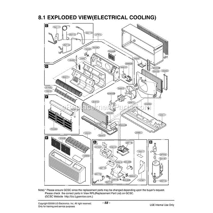 LG LP150CED1 (ASBBEUS) Air Conditioner Section Diagram