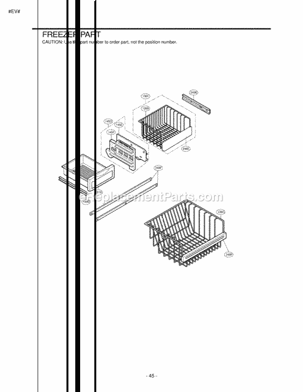 LG LRBC22544SB Bottom Freezer Refrigerator Freezer Part Diagram