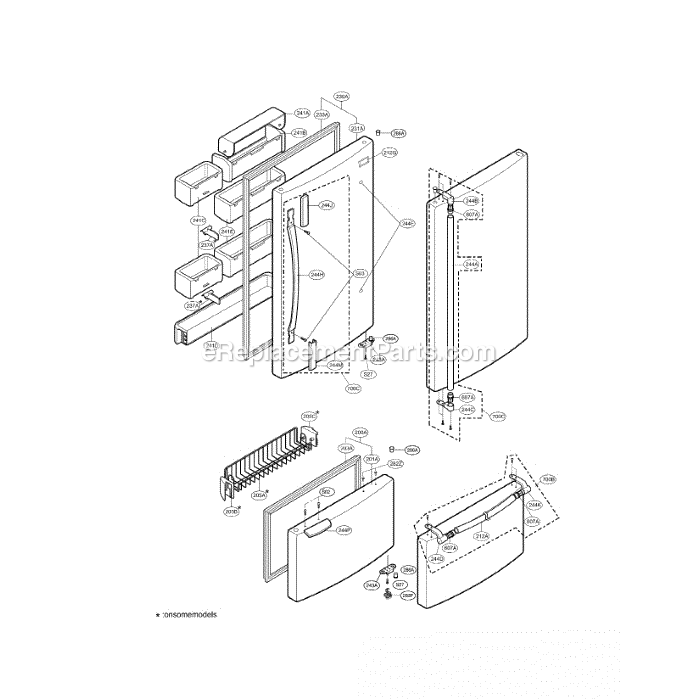 LG LRBN20520WW Refrigerator Door Diagram