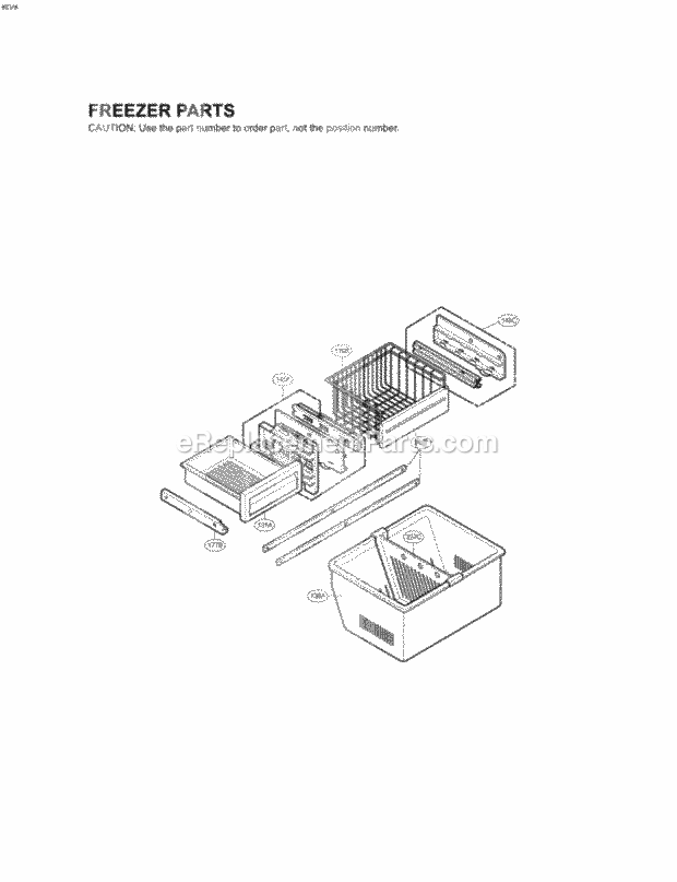 LG LRFD21855ST Bottom Freezer Refrigerator Freezer Parts Diagram