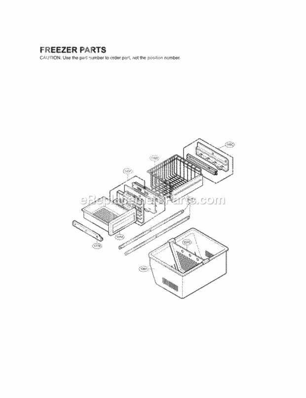 LG LRFD25850ST Bottom Freezer Refrigerator Freezer Parts Diagram