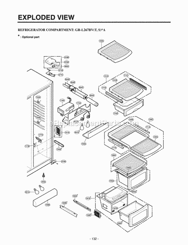 LG LRSC26940TT Side-By-Side Refrigerator Refrigerator Compartment S Diagram