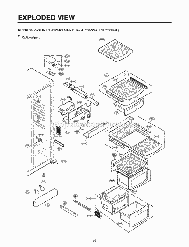 LG LSC27970ST Side-By-Side Refrigerator Page F Diagram