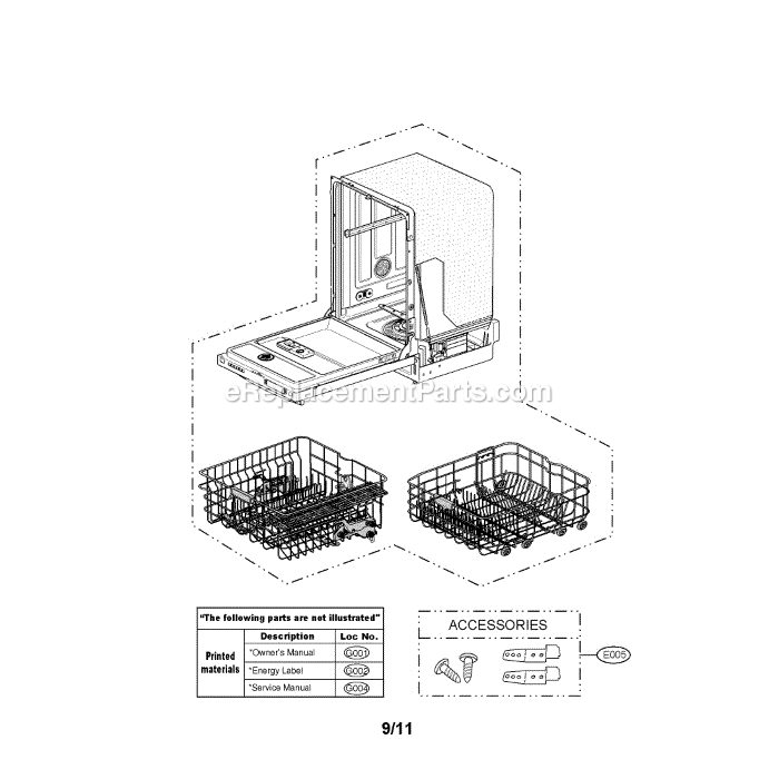 LG LSDF995ST Dishwasher Exploded View Diagram