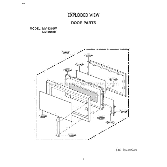LG MV-1310W (WHEGSE) Microwave Oven Section (3) Diagram