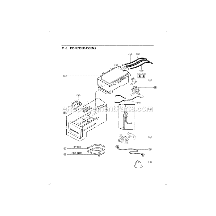 LG WM4270HWA (01) Washer Dispenser Diagram