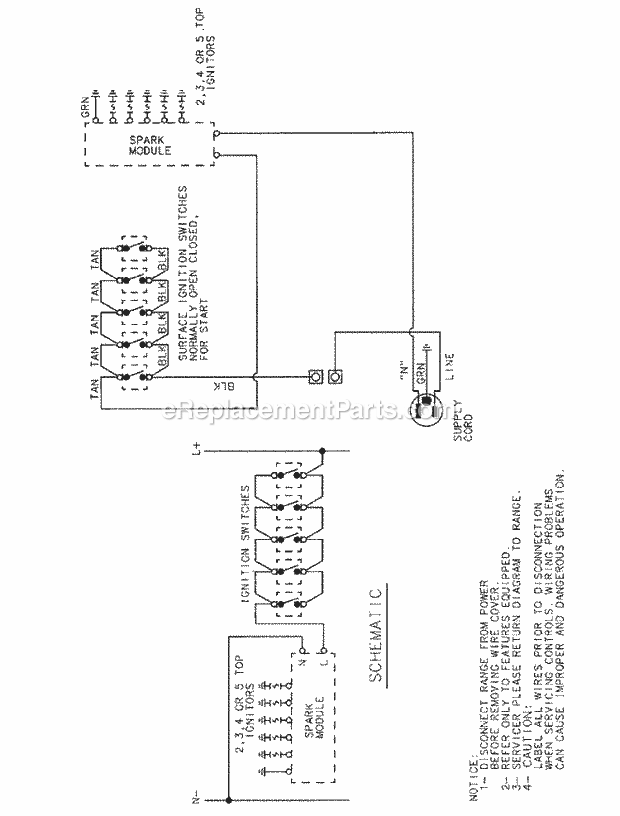 Magic Chef 8351VQ Counter Unit Wiring Information Diagram