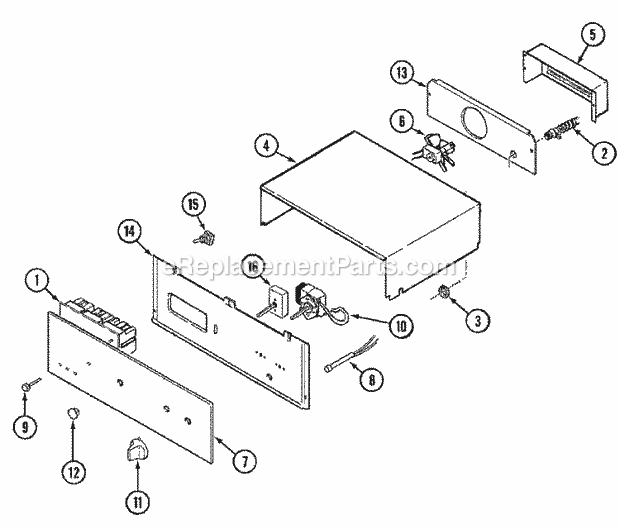 Magic Chef 9524XPB Electric Cooking Control Panel Diagram