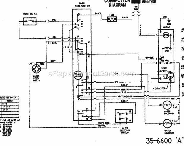 Magic Chef CAV2000AKW Residential Laundry Wiring Information (Series 20) Diagram