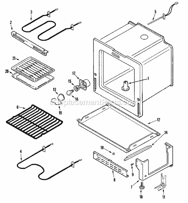 Magic Chef CER3525AAQ Freestanding, Electric Cooking Oven / Base Diagram