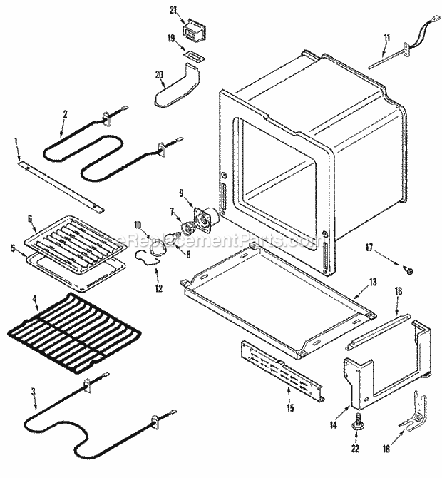 Magic Chef CER3725AAB Freestanding, Electric Cooking Oven / Base Diagram