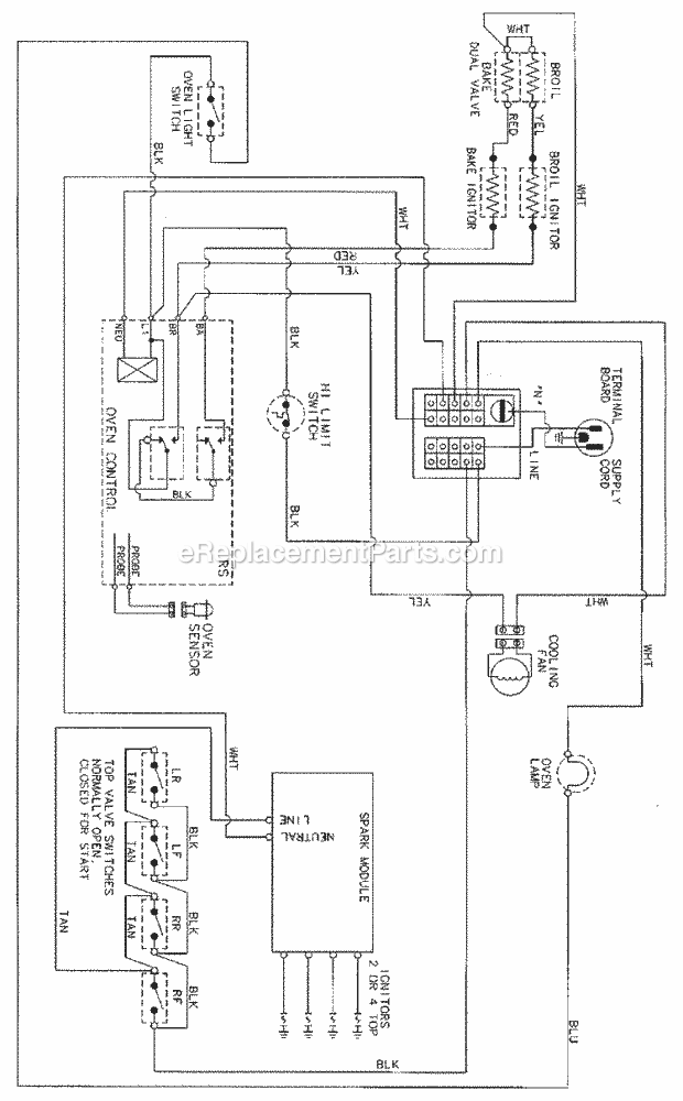 Magic Chef CGS1750ADL Gas Cooking Wiring Information Diagram