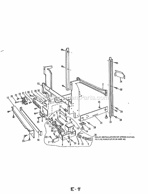 Magic Chef DU55A-1 Dishwasher Frame Diagram