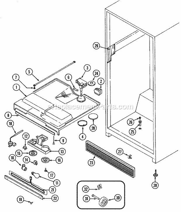 Magic Chef RB213TMParts Fresh Food Compartment Diagram