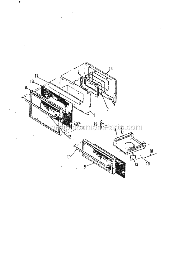 Magic Chef S31FK-92KLXS-CU Freestanding, Gas Cooking Door Diagram