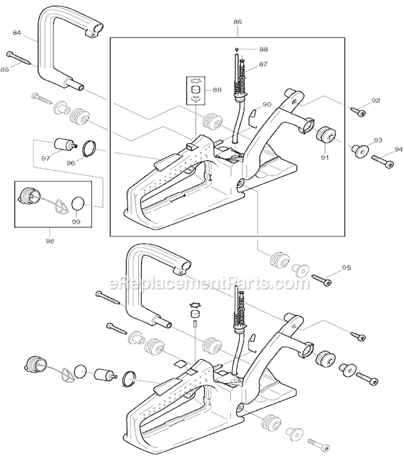 Makita DCS400 39cc Chainsaw Page F Diagram