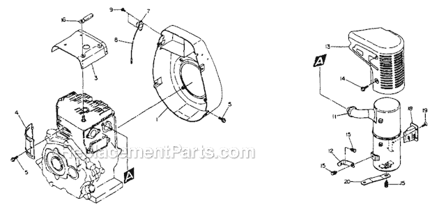 Makita G5501R Generator Blower Housing And Muffler Diagram