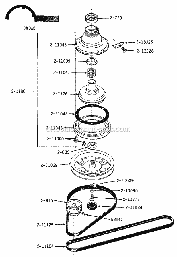 Maytag A17CT Manual, (Washer) Clutch, Brake & Belts Diagram