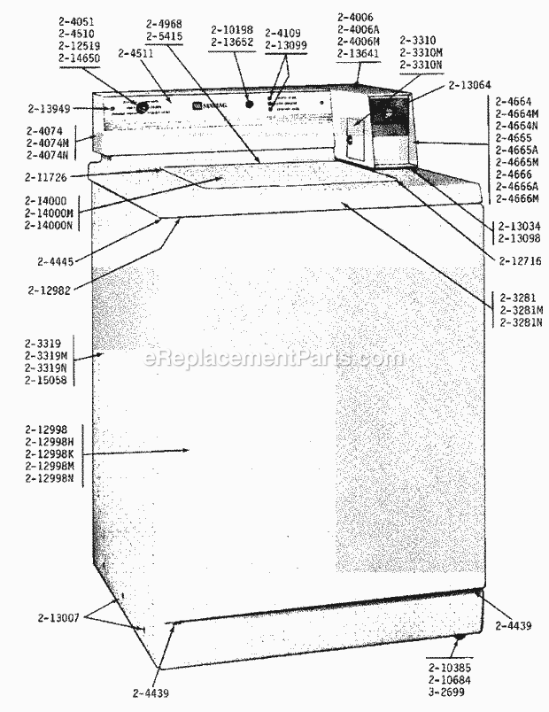 Maytag A17CT Manual, (Washer) Front View Diagram