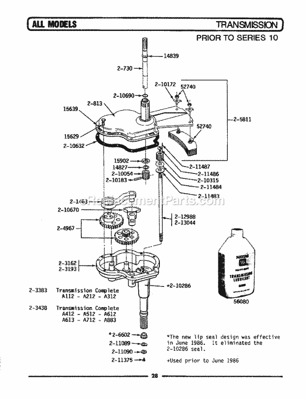 Maytag A212S Residential Maytag Laundry Transmission Diagram