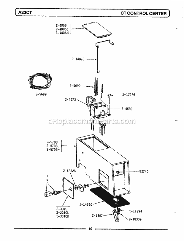 Maytag A23CT Manual, (Washer) Ct Control Center Diagram