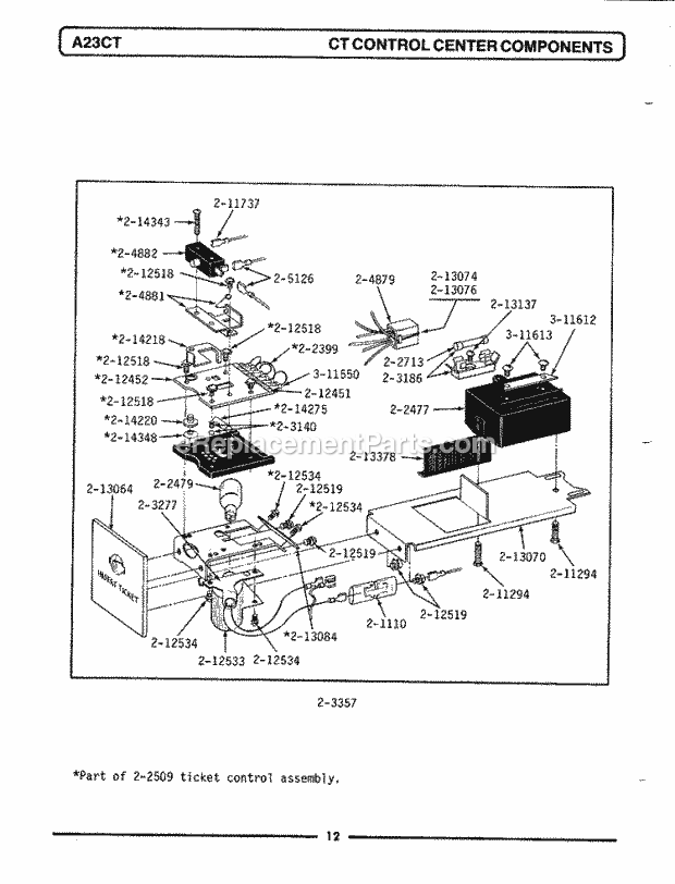 Maytag A23CT Manual, (Washer) Ct Control Center Components Diagram