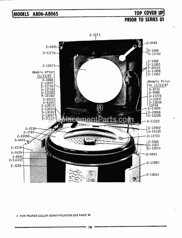 Maytag A806S Residential Maytag Laundry Top (Series 00) Diagram