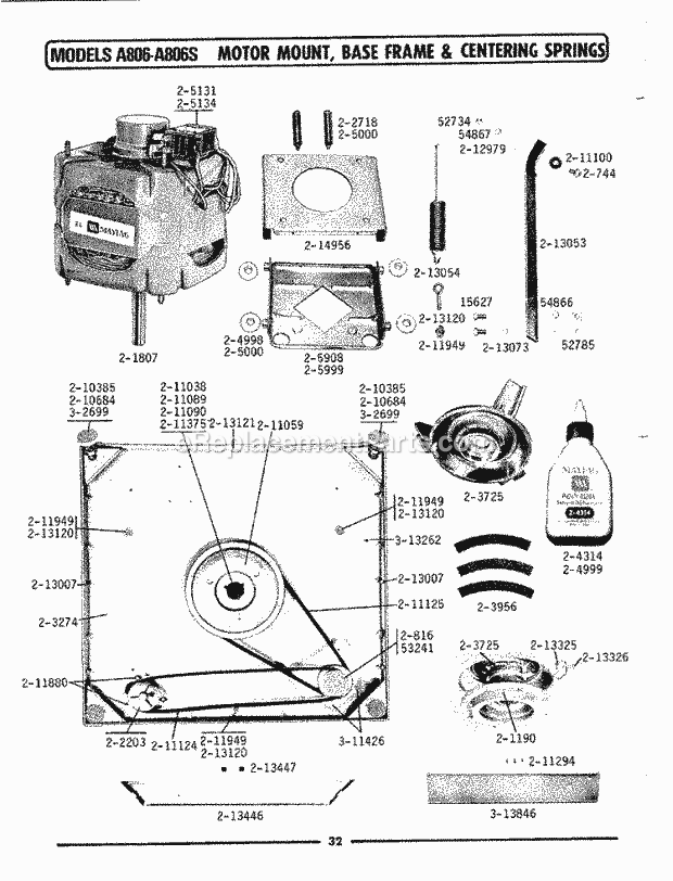 Maytag A806 Residential Maytag Laundry Power Unit & Center Assembly Diagram
